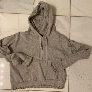 gray cute long sleeve with hood